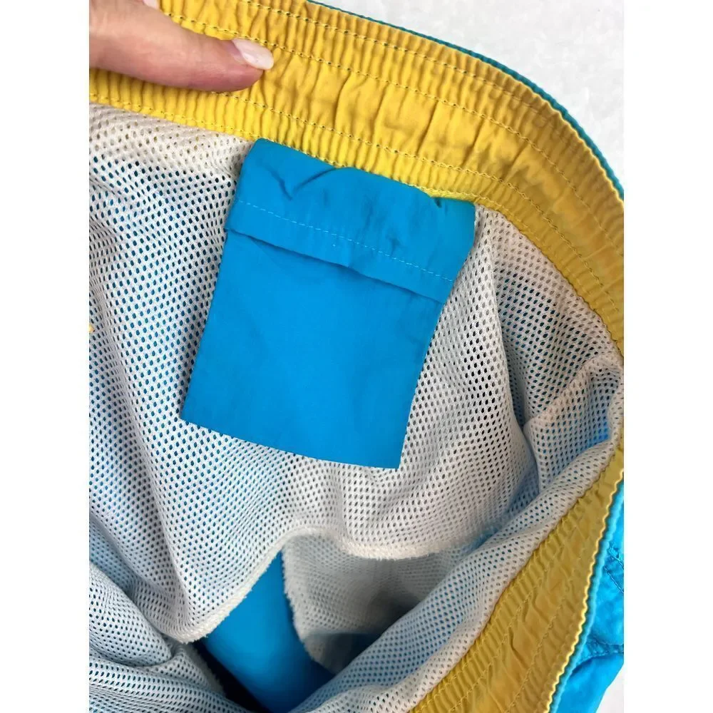 RALPH LAUREN Mens Preppy Classic Aqua‎ Yellow Swim Trunk Size XL 5